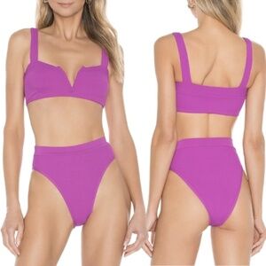 NWT L*Space Lee Lee Top & Frenchi Bitsy Bottoms 2 Pc. Bikini Set in Pita…